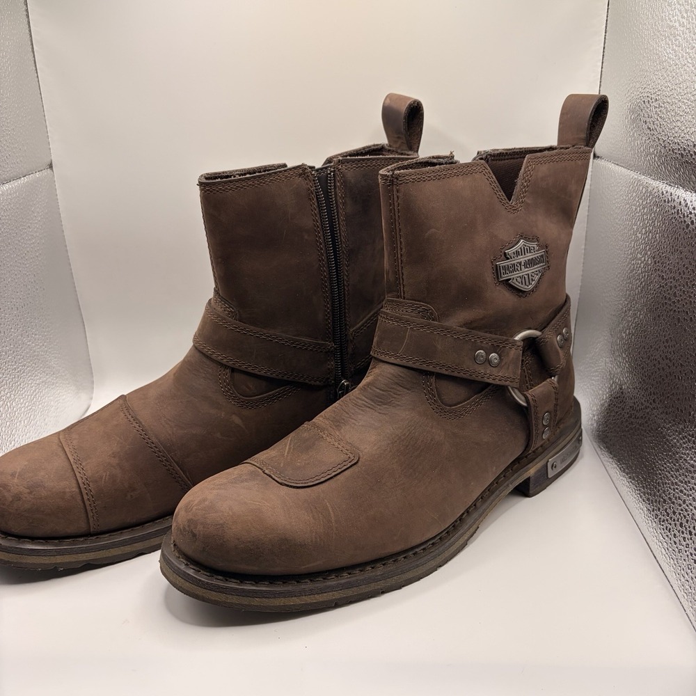 Harley Davidson Conklin D96162 Men’s 9 Brown Waterproof Leather Motorcycle Boots